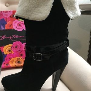 Beverly Feldman black suede boot
